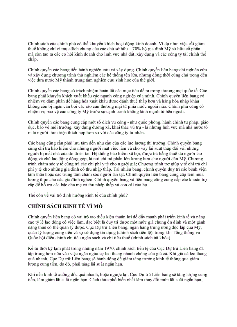 image for page Tóm tắt Nền Kinh tế Mỹ