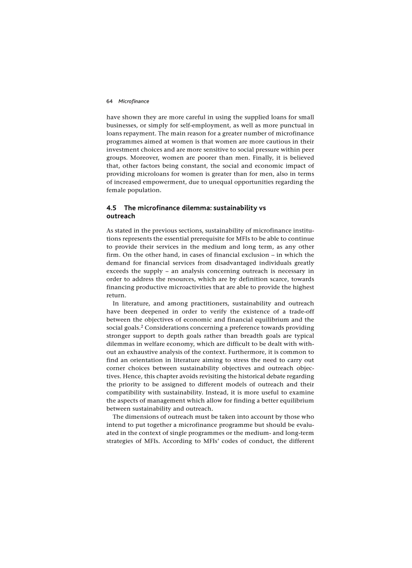 image for page Sustainability and Outreach the Goals of Microfinance