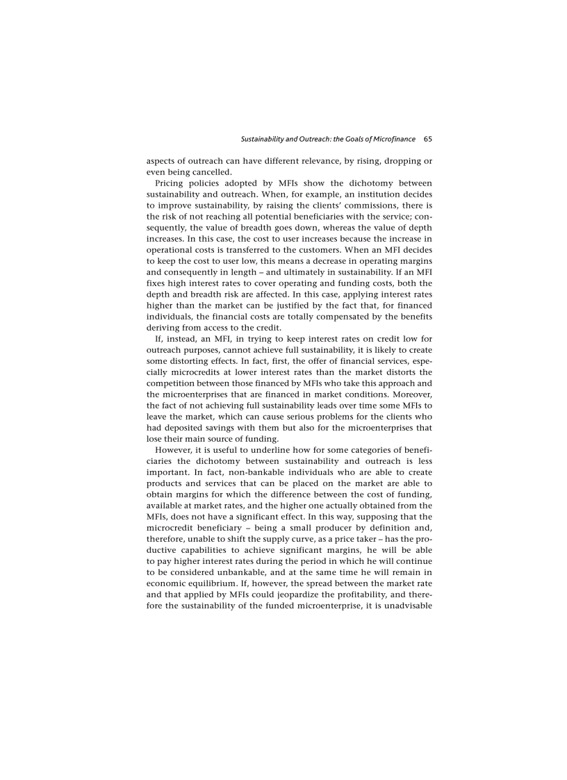image for page Sustainability and Outreach the Goals of Microfinance