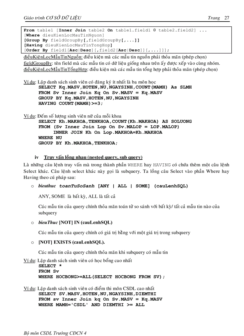 image for page Giáo trình CSDL