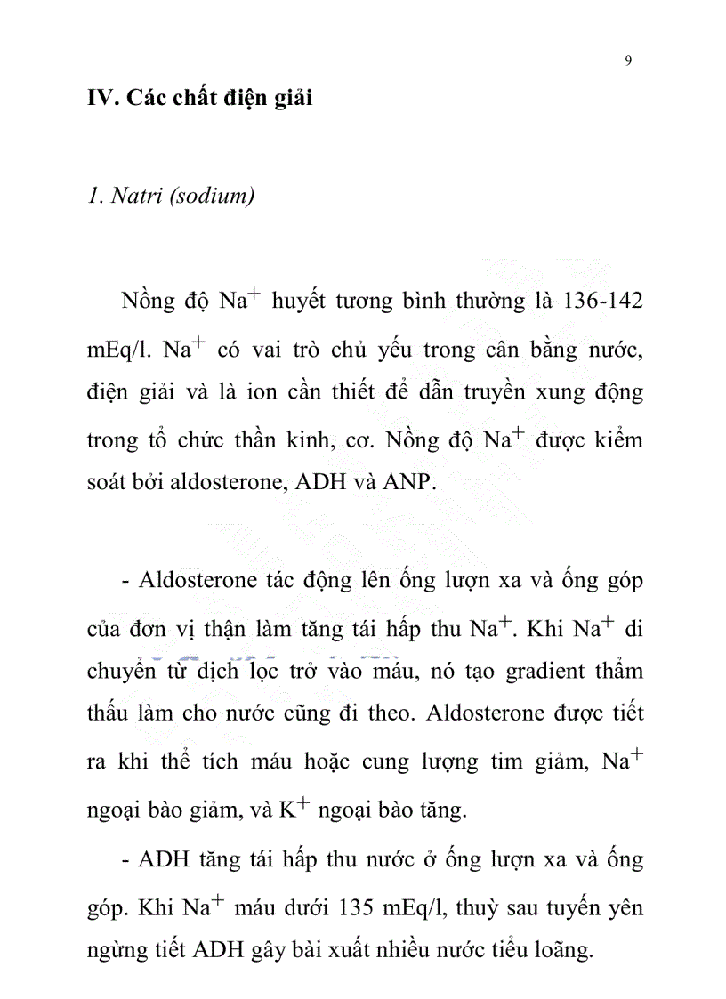 image for page Giáo trình sinh lý học tế bào SINH LÝ HỌC CÂN BẰNG NƯỚC VÀ CÁC CHẤT ĐIỆN GIẢI