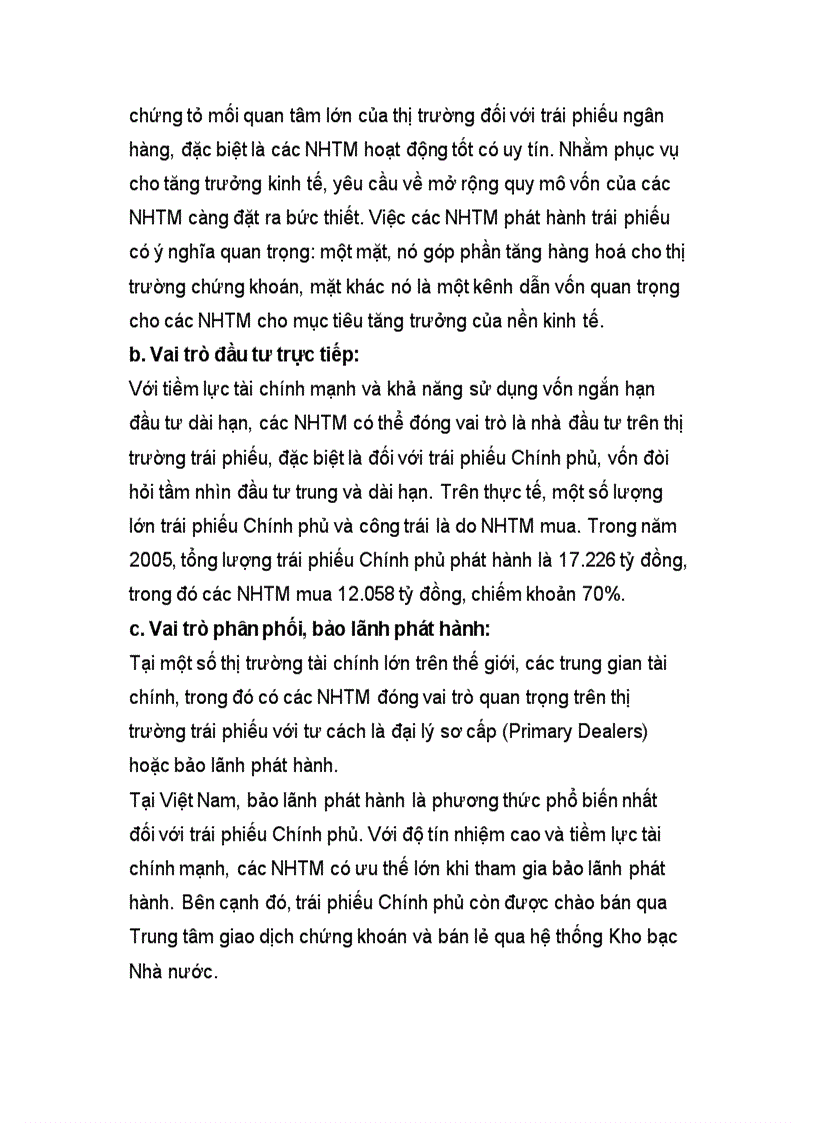 image for page Vai trò của ngân hàng thương mại trong việc tham gia phát triển thị trường chứng khoán