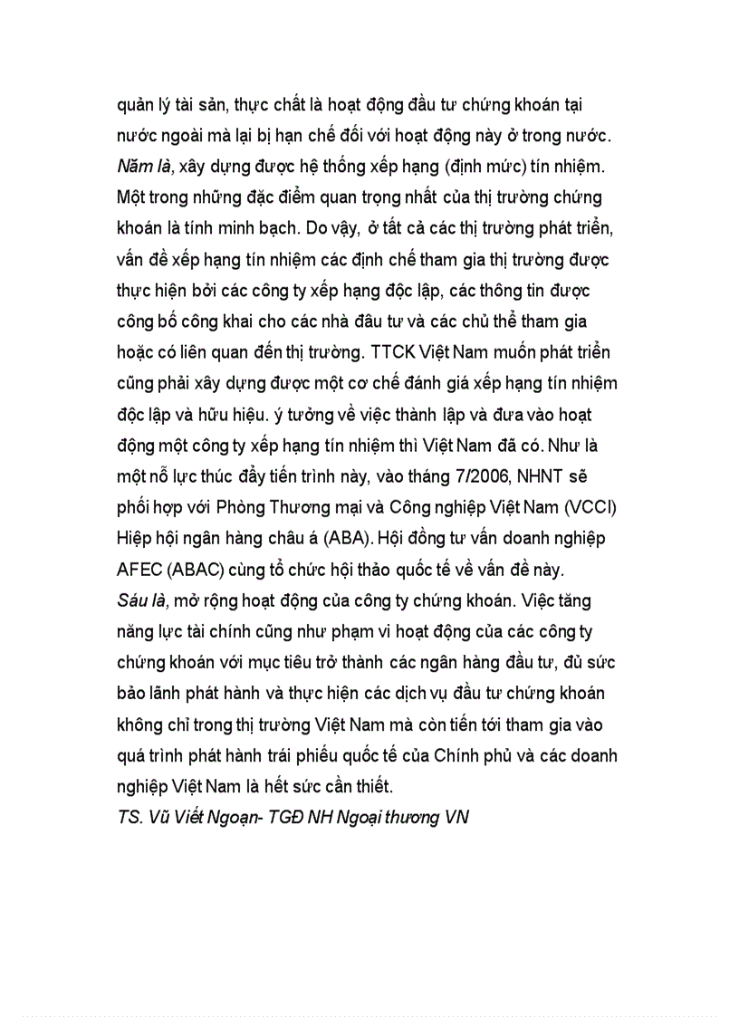 image for page Vai trò của ngân hàng thương mại trong việc tham gia phát triển thị trường chứng khoán