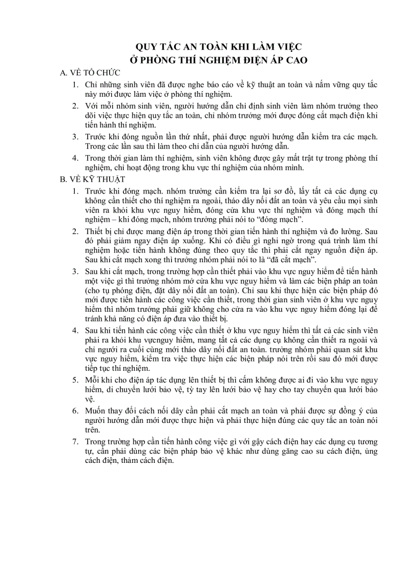 image for page Bài thí nghiệm Kỹ thuật điện cao áp