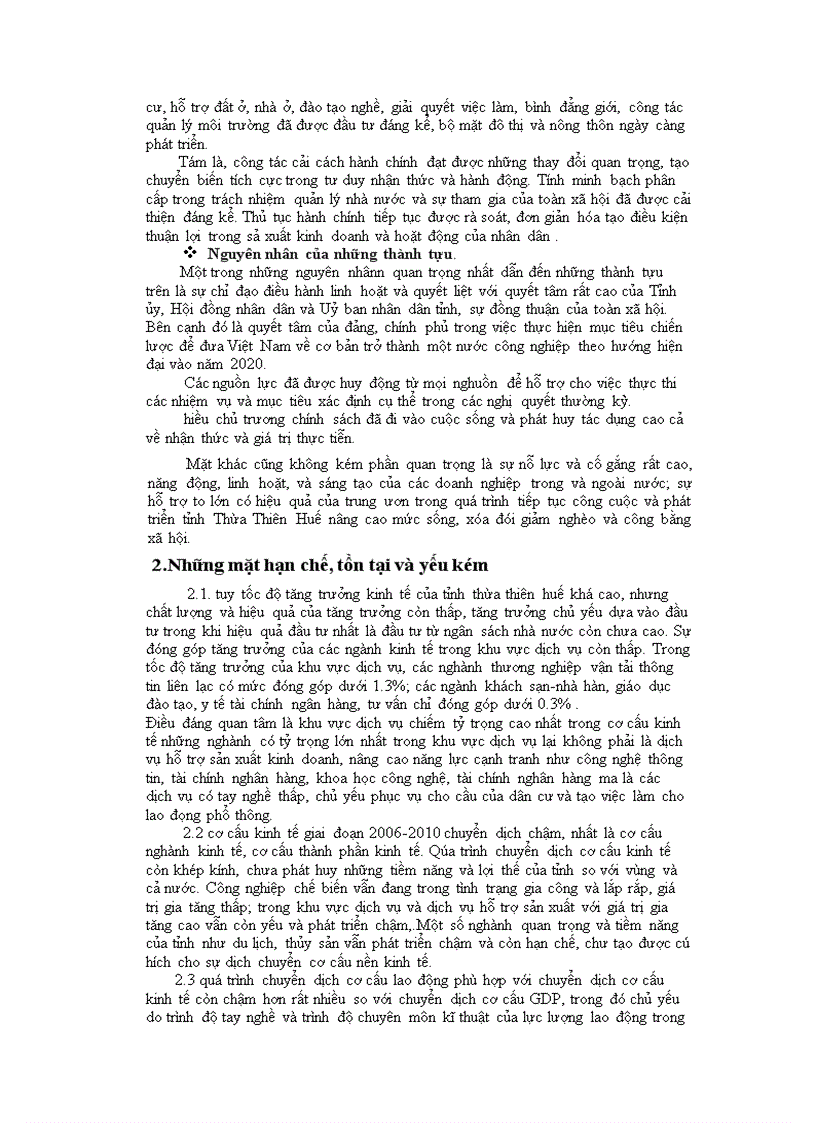 image for page Tìm hiểu về tình hình chuyển dịch cơ cấu kinh tế của tỉnh Thừa Thiên Huế giai đoạn 2006 2010