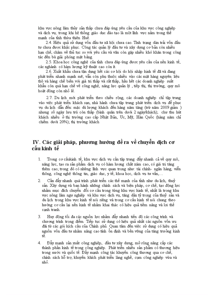 image for page Tìm hiểu về tình hình chuyển dịch cơ cấu kinh tế của tỉnh Thừa Thiên Huế giai đoạn 2006 2010