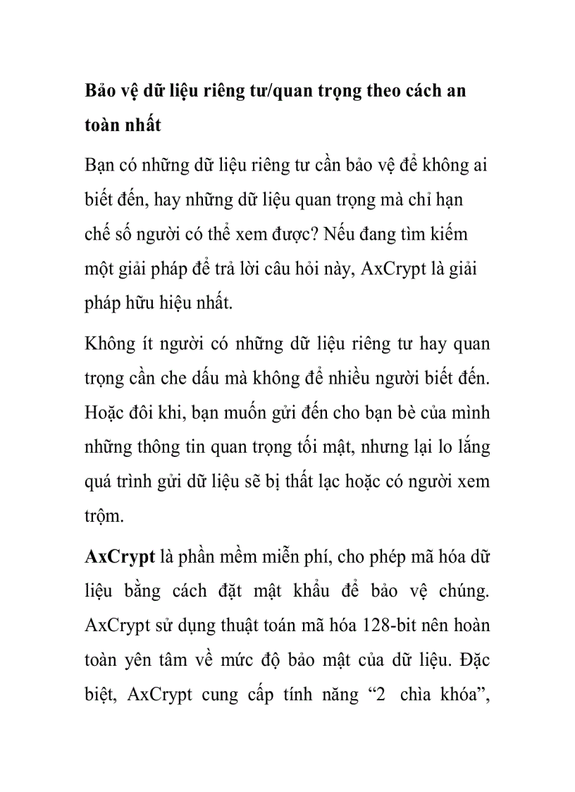 image for page Bảo vệ dữ liệu riêng tư quan trọng theo cách an toàn nhất