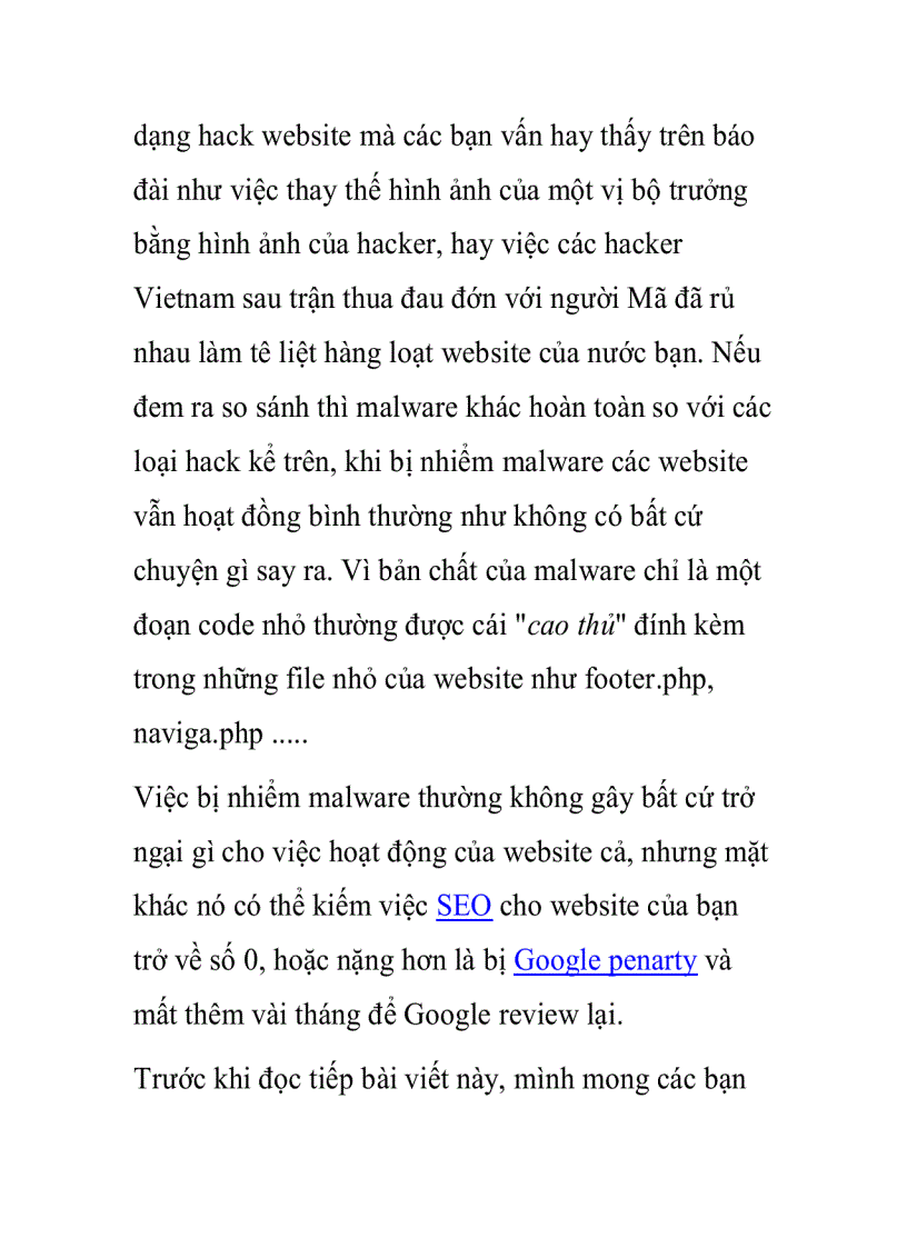 image for page Giải pháp phát hiện xử lý khi website bị nhiễm Malware