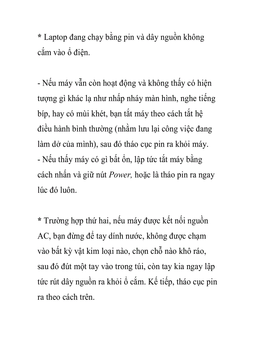 image for page Xử lý laptop khi bị dính nước