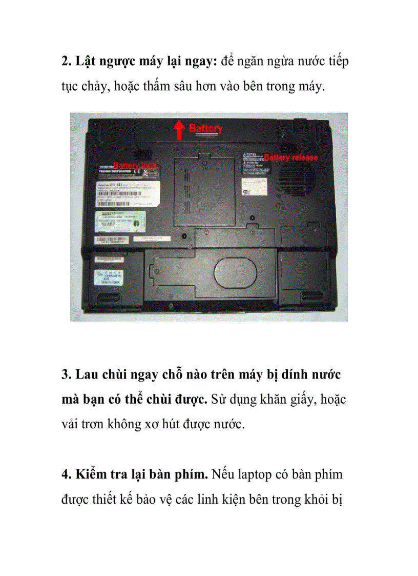 image for page Xử lý laptop khi bị dính nước