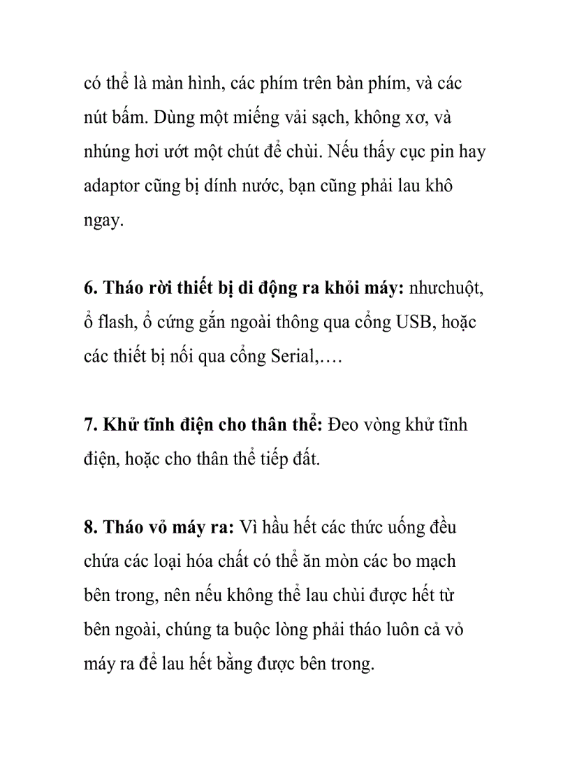 image for page Xử lý laptop khi bị dính nước