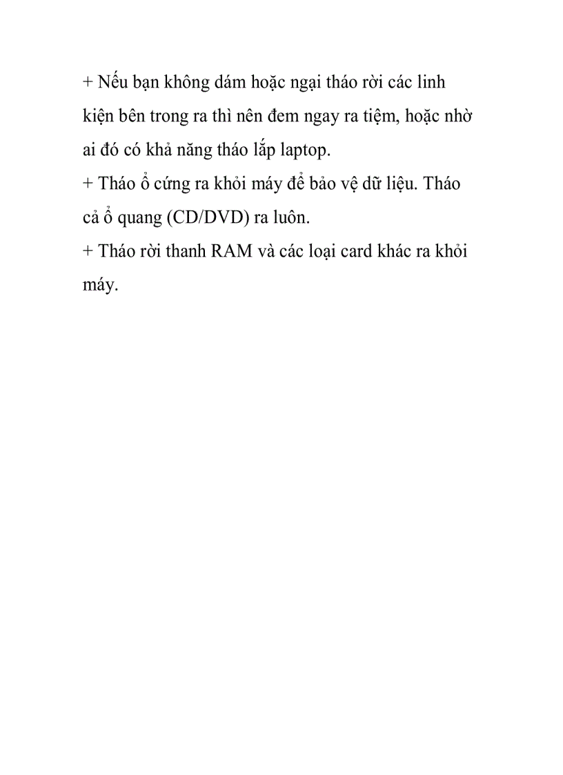 image for page Xử lý laptop khi bị dính nước