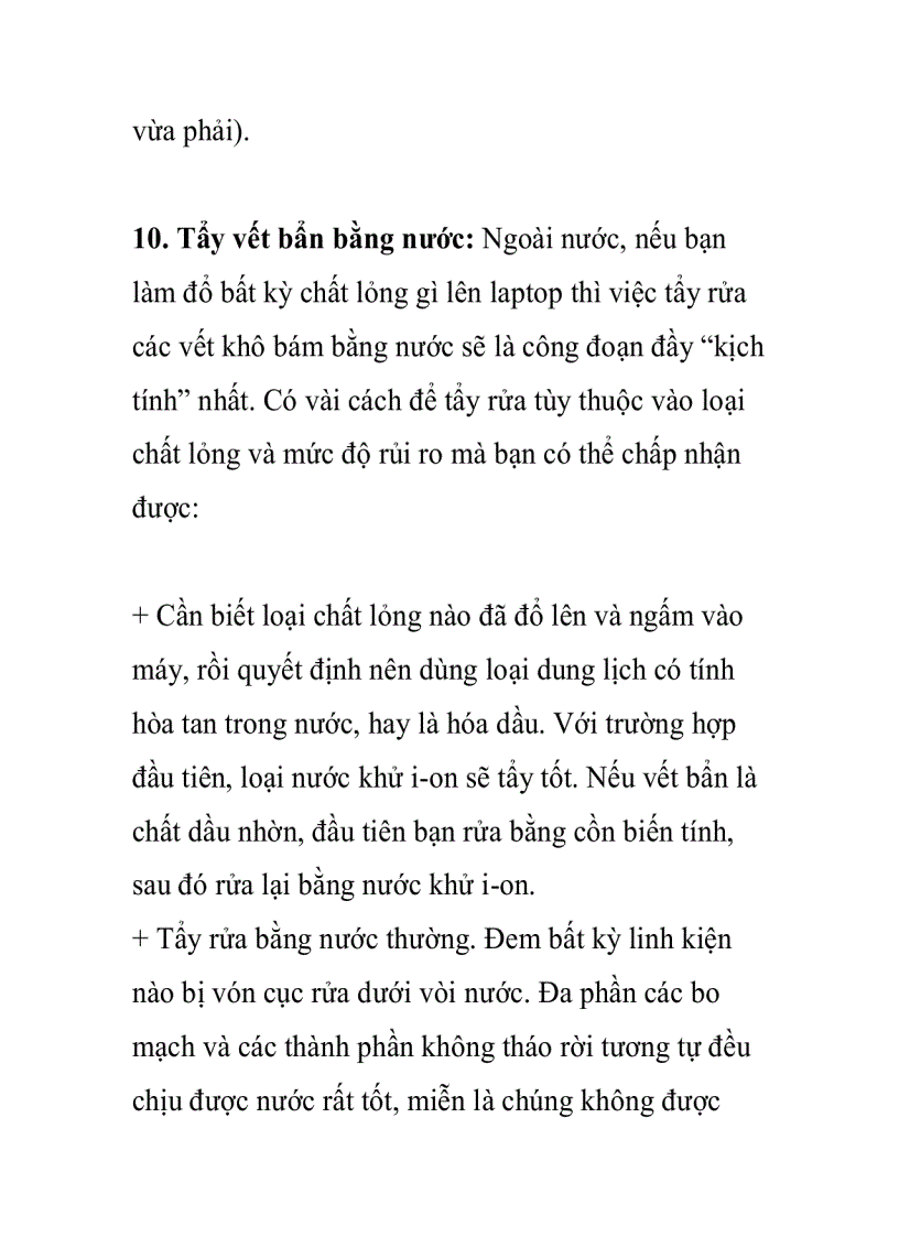 image for page Xử lý laptop khi bị dính nước