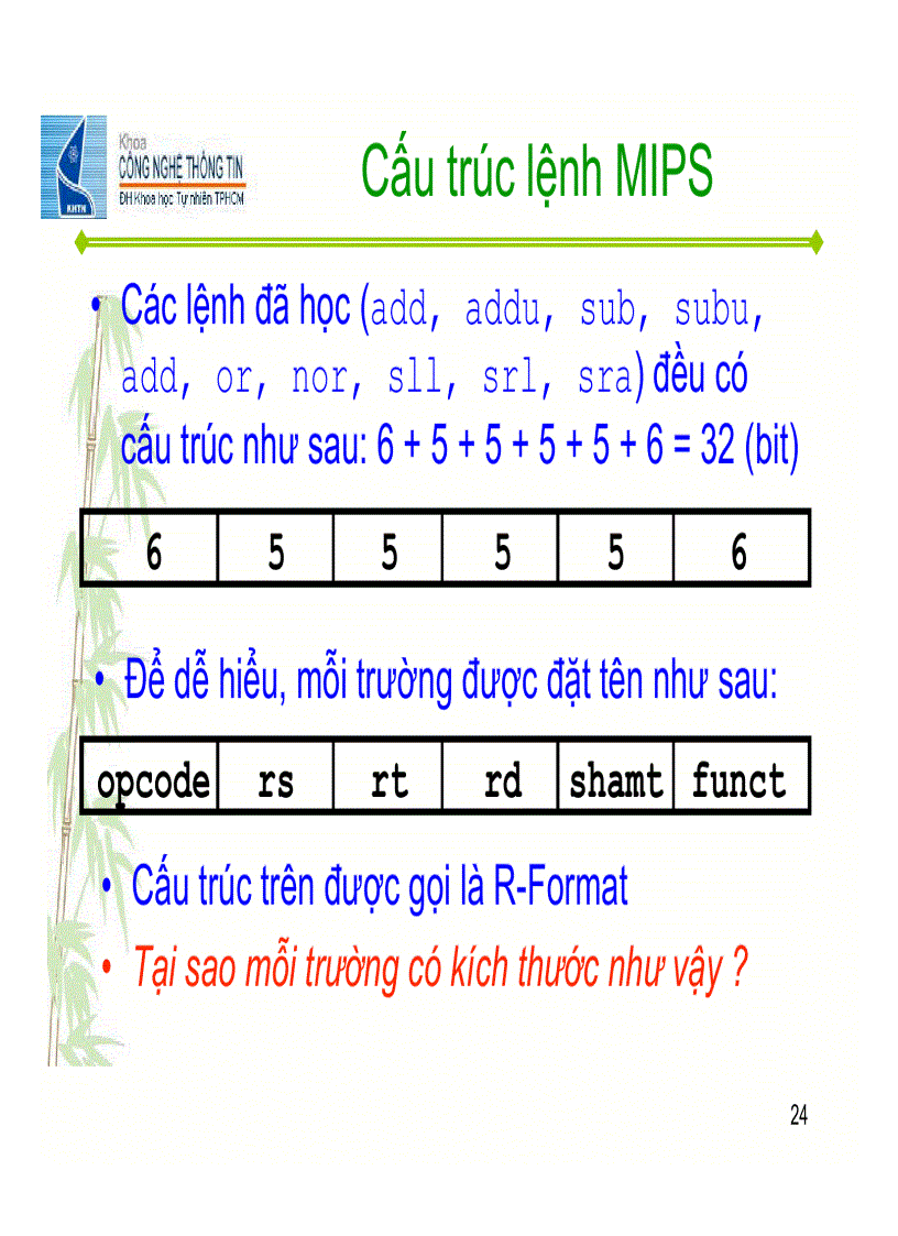 image for page Kiến trúc bộ lệnh MIPS