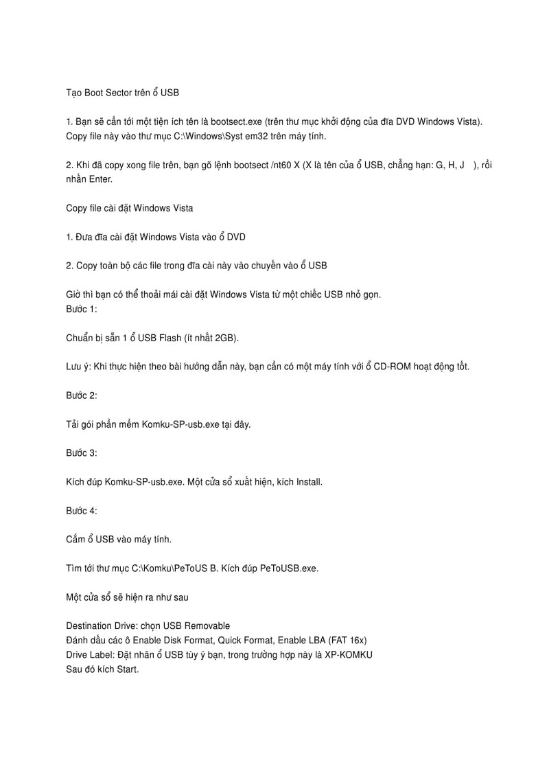 image for page Cách cài đặt WindowsXP từ thông qua ổ USB