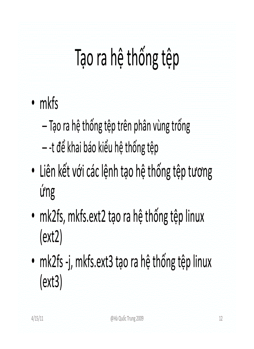 image for page Quản lý đĩa và hệ thống file