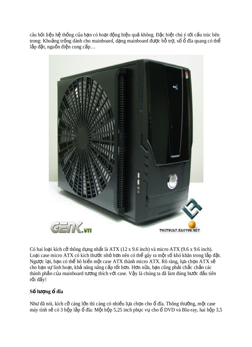 image for page Cách chọn thùng máy cho PC