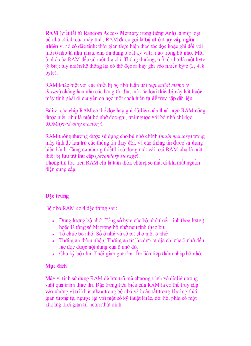 image for page Tìm hiểu về RAM Random Access Memory