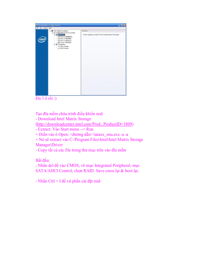 image for page Hướng dẫn setupraid trên ICH9R