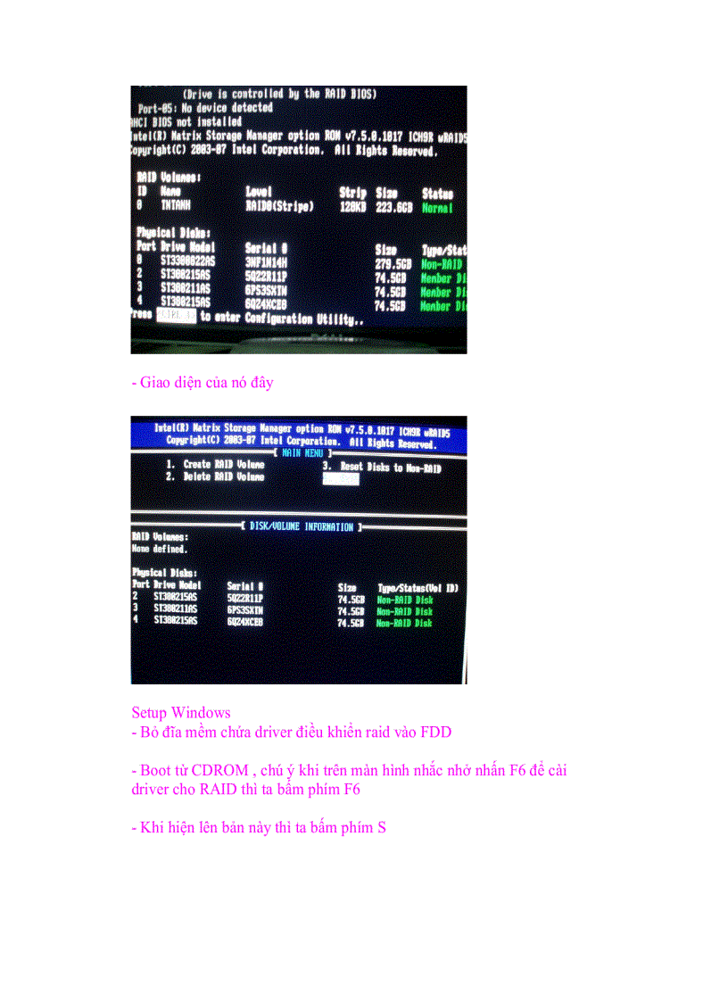 image for page Hướng dẫn setupraid trên ICH9R