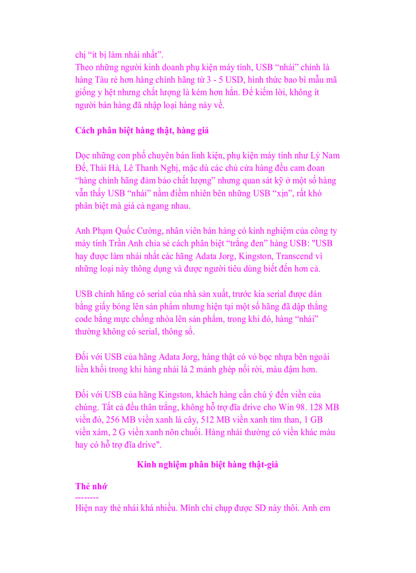 image for page Thủ thuật sủ dụng thẻ nhớ USB phần 1