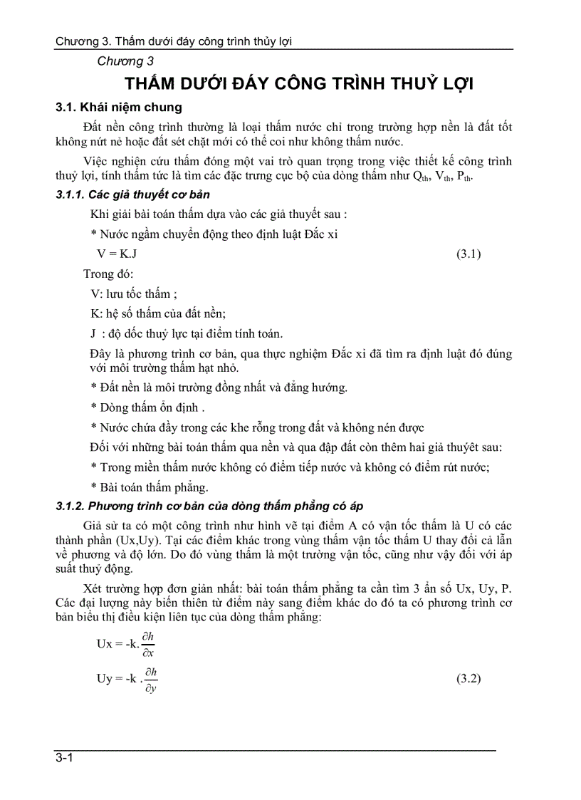 image for page Thấm dưới đáy công trình thuỷ lợi