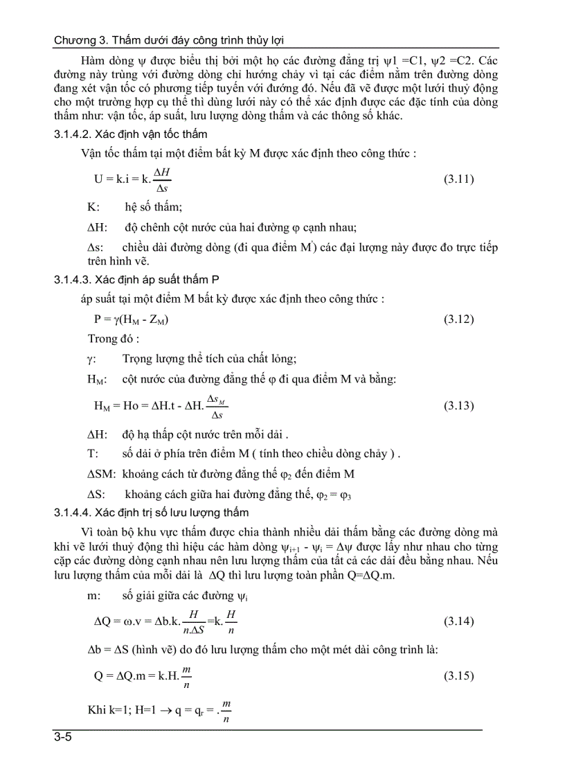 image for page Thấm dưới đáy công trình thuỷ lợi