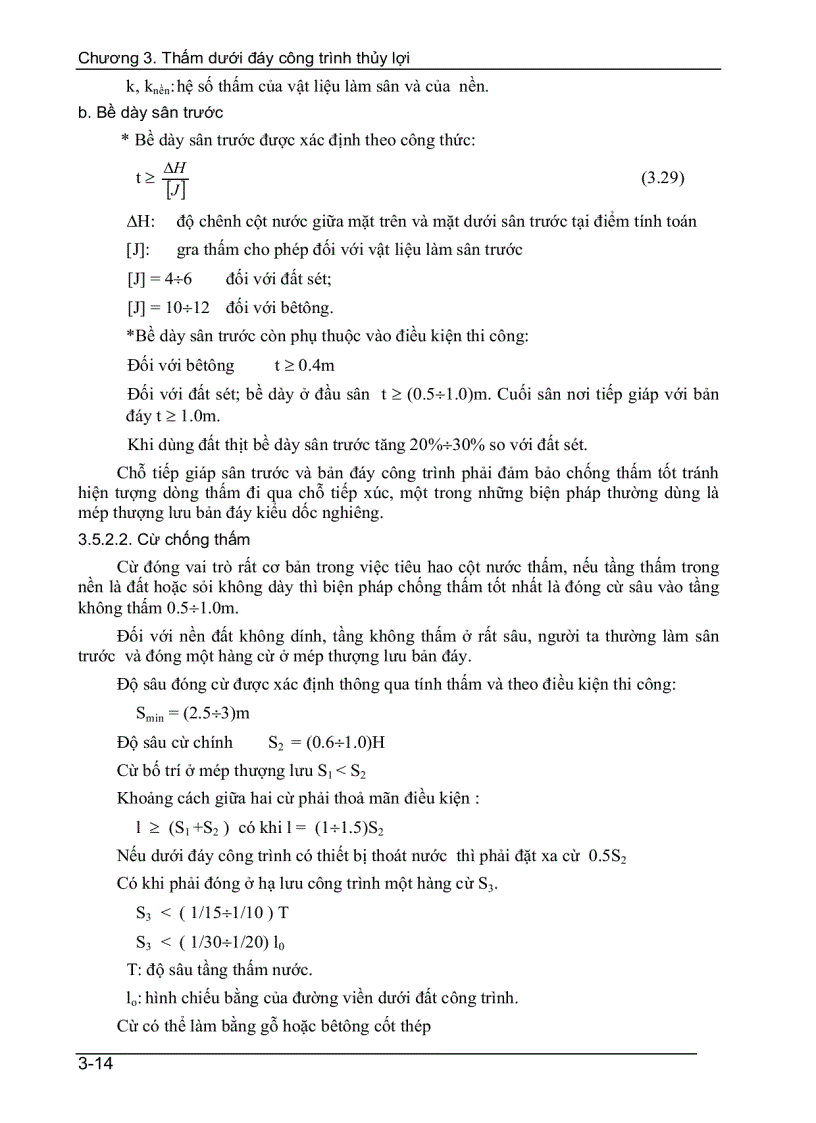 image for page Thấm dưới đáy công trình thuỷ lợi