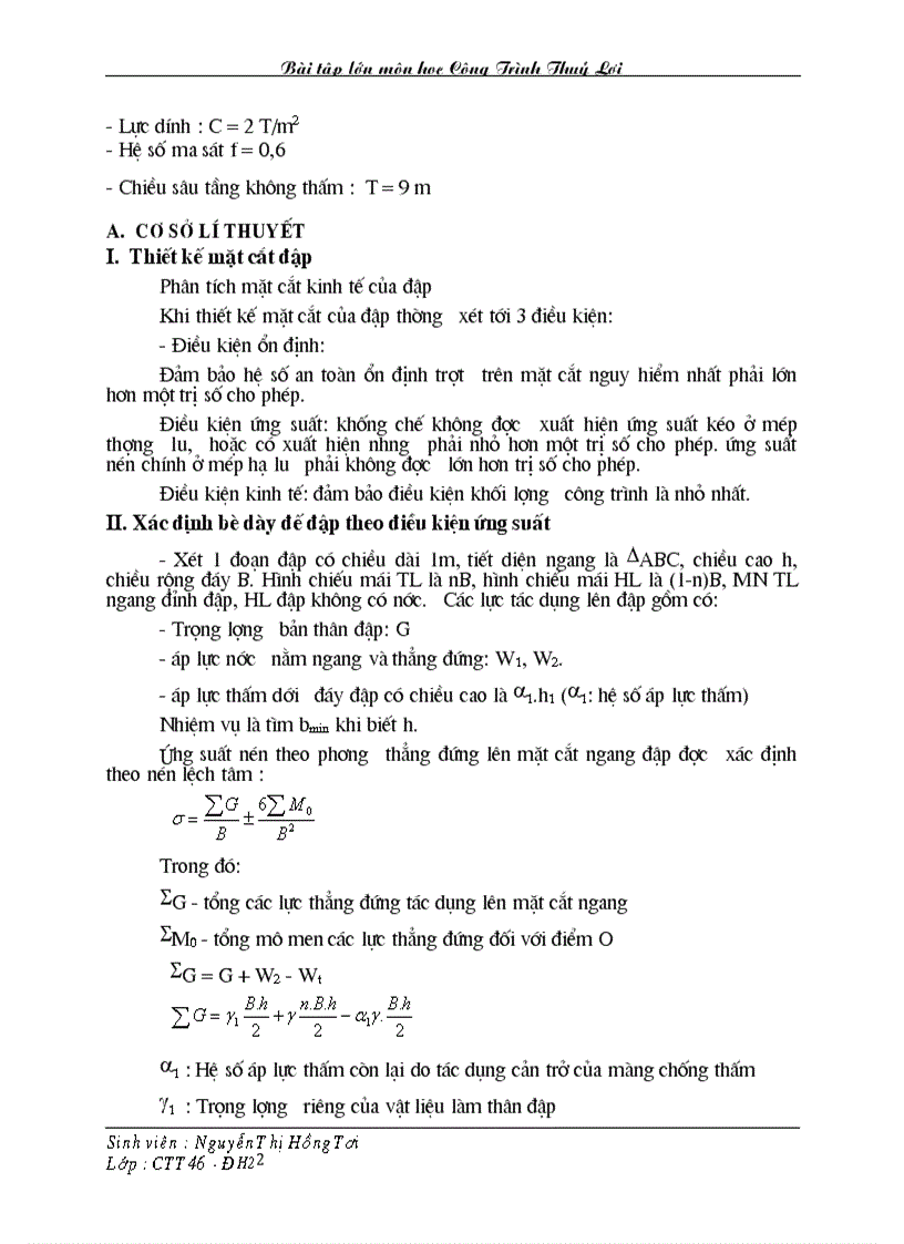 image for page Bài tập lớn môn học Công Trình Thuỷ Lợi