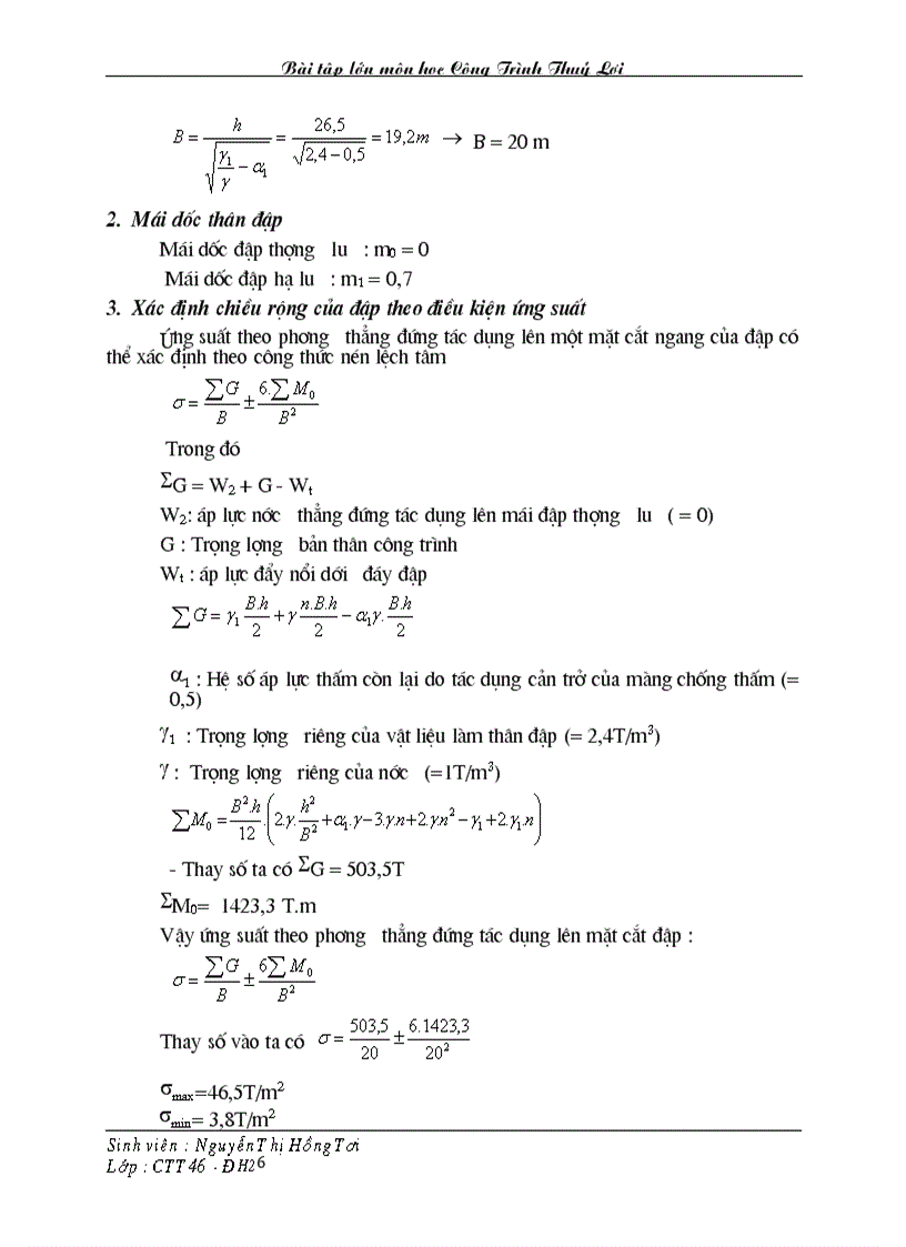 image for page Bài tập lớn môn học Công Trình Thuỷ Lợi