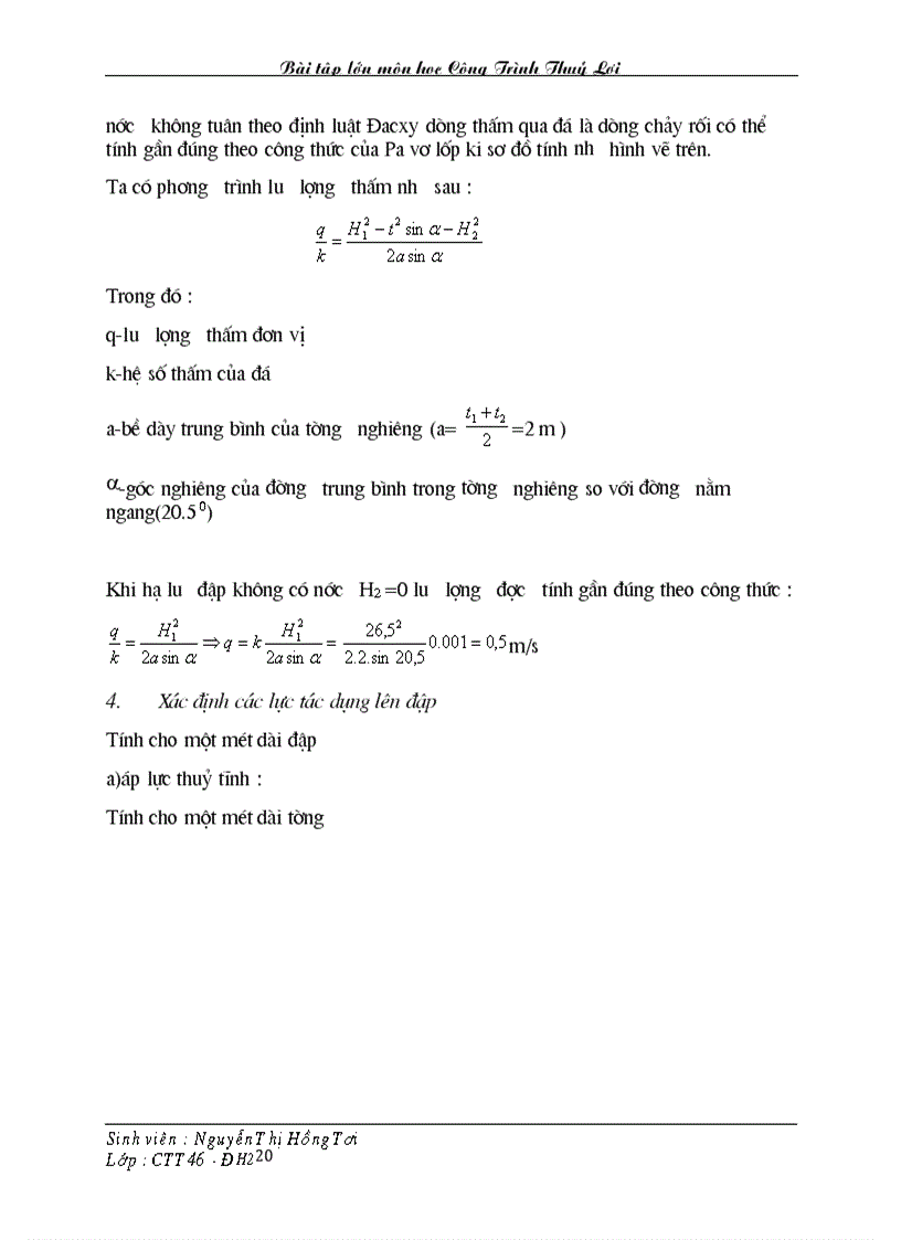 image for page Bài tập lớn môn học Công Trình Thuỷ Lợi