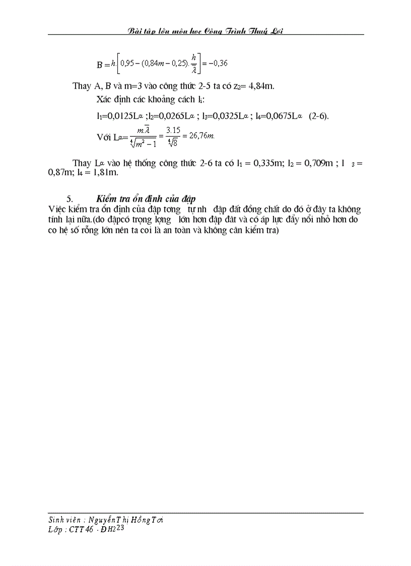 image for page Bài tập lớn môn học Công Trình Thuỷ Lợi