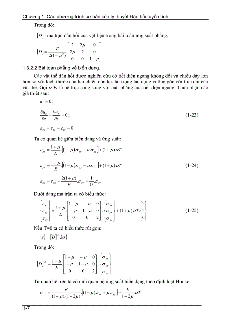 image for page Các phương trình cơ bản của lý thuyết đàn hồi tuyến tính