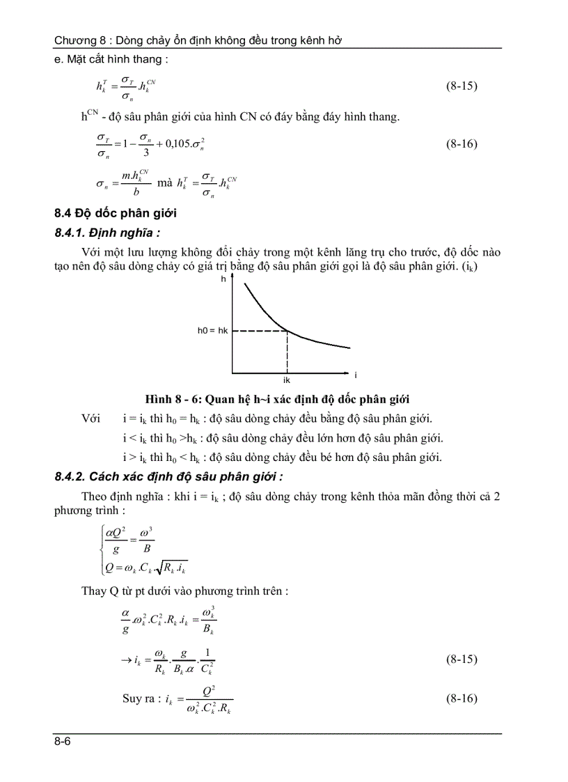 image for page Dòng chảy ổn định không đều trong kênh hở