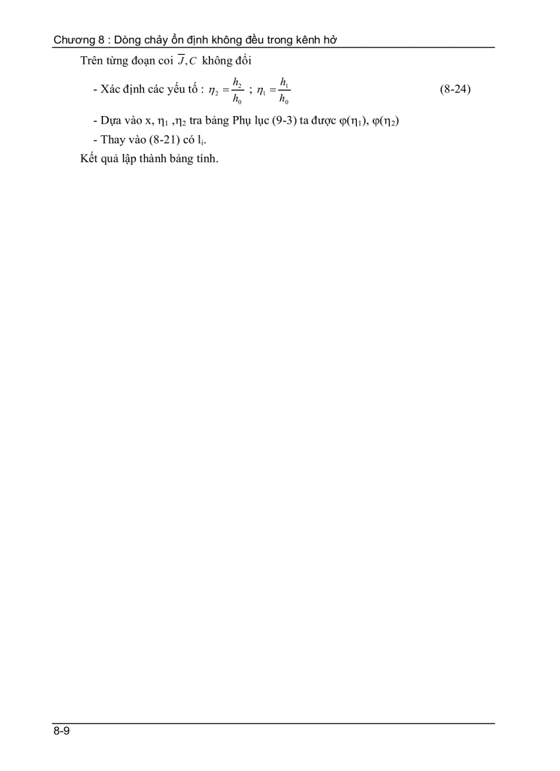 image for page Dòng chảy ổn định không đều trong kênh hở