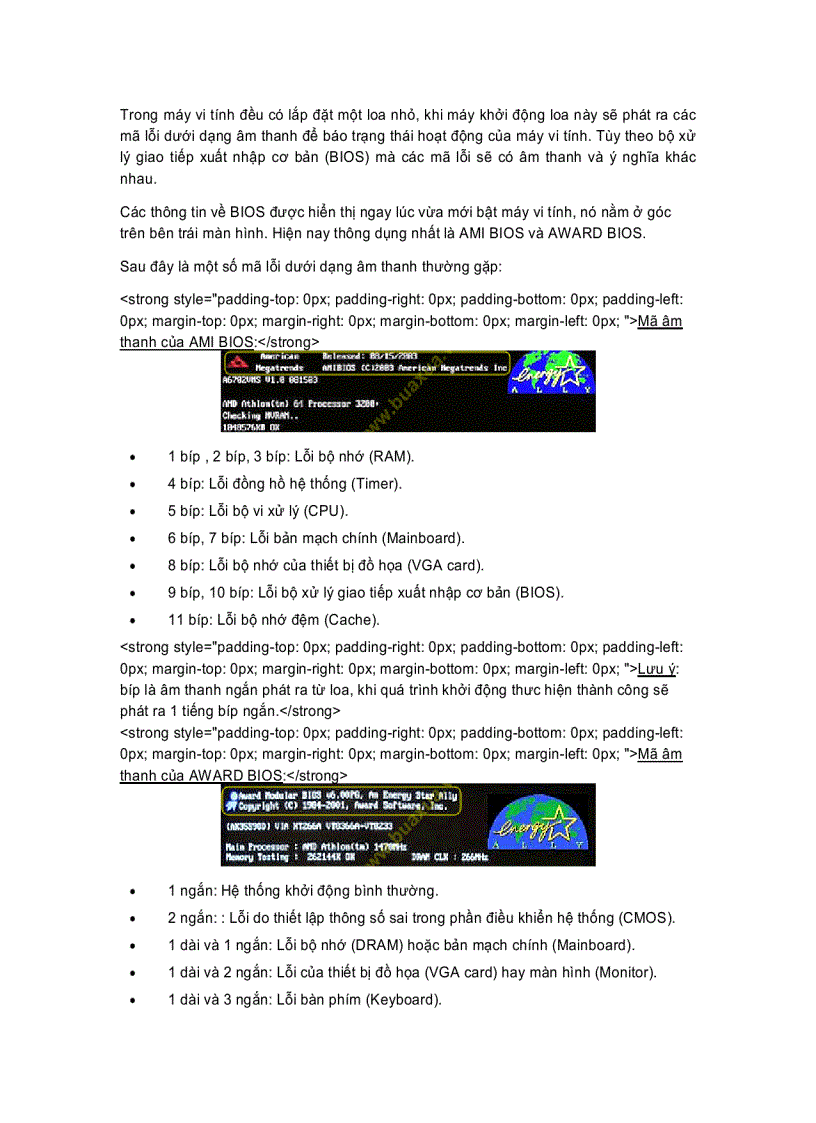 image for page Cách nhận biết tình trạng của máy vi tính qua âm thanh