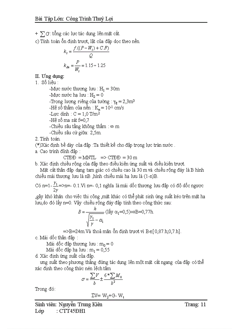 image for page Thiết kế đập đất đồng chất có tường nghiêng mềm