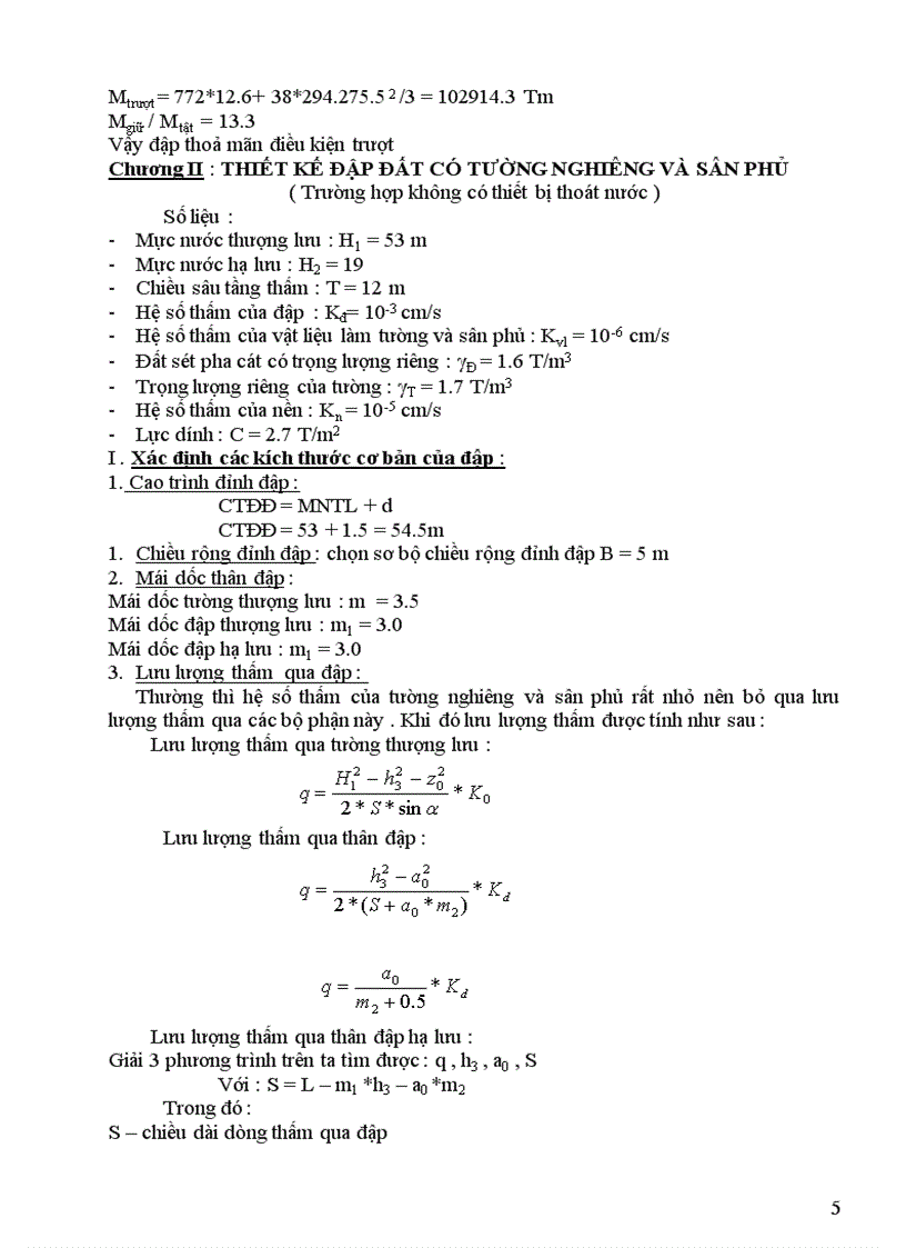 image for page Thiết kế đập đất đồng chất
