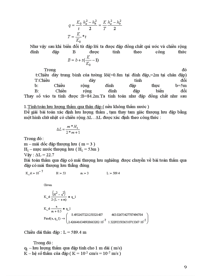 image for page Thiết kế đập đất đồng chất