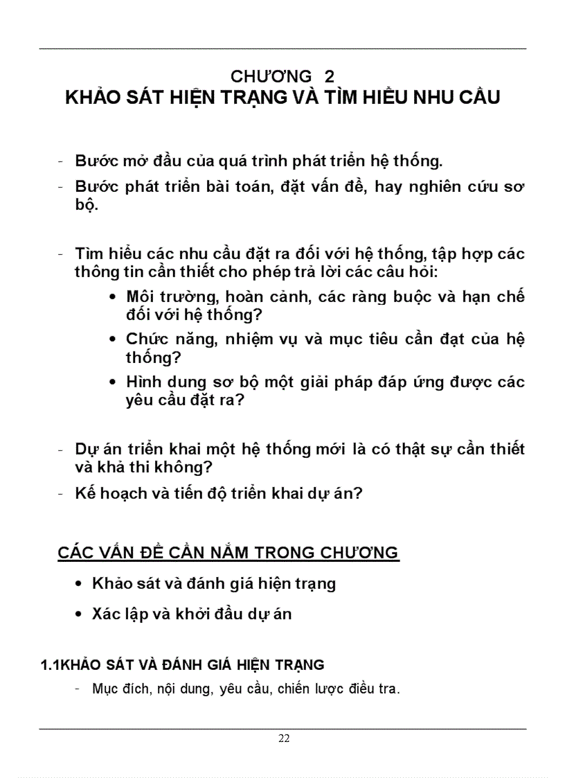 Khảo sát hiện trạng và tìm hiểu nhu cầu