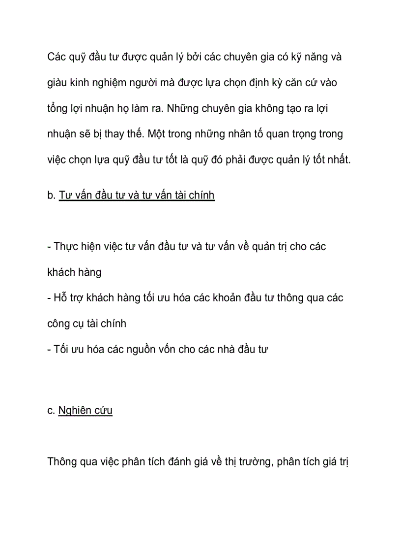 Chức năng hoạt động của Công ty quản lý quỹ