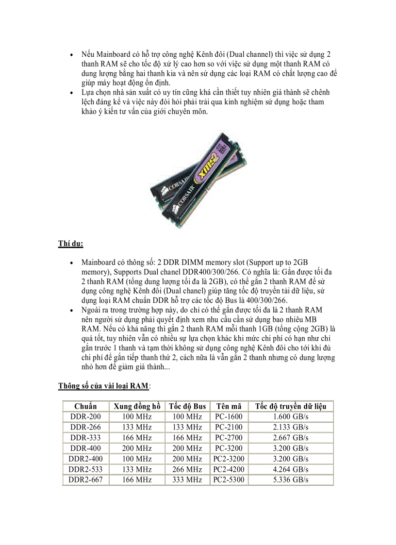 image for page Lựa chọn bộ nhớ cho máy vi tính