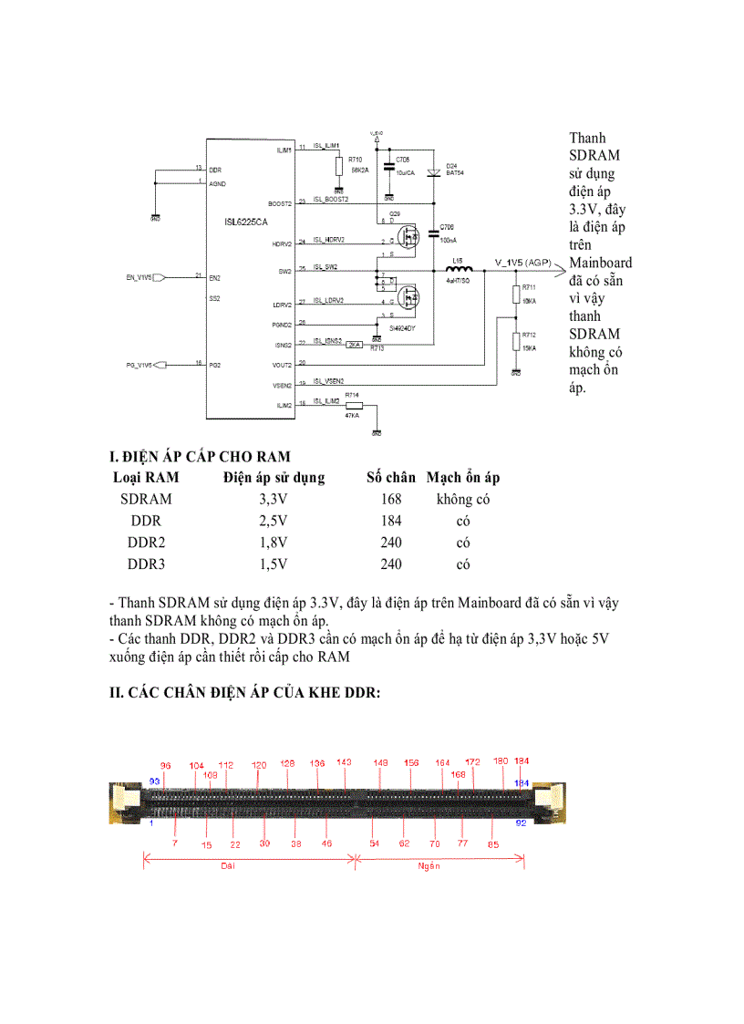 image for page Mainboard Mạch nguồn cho RAM và AGP