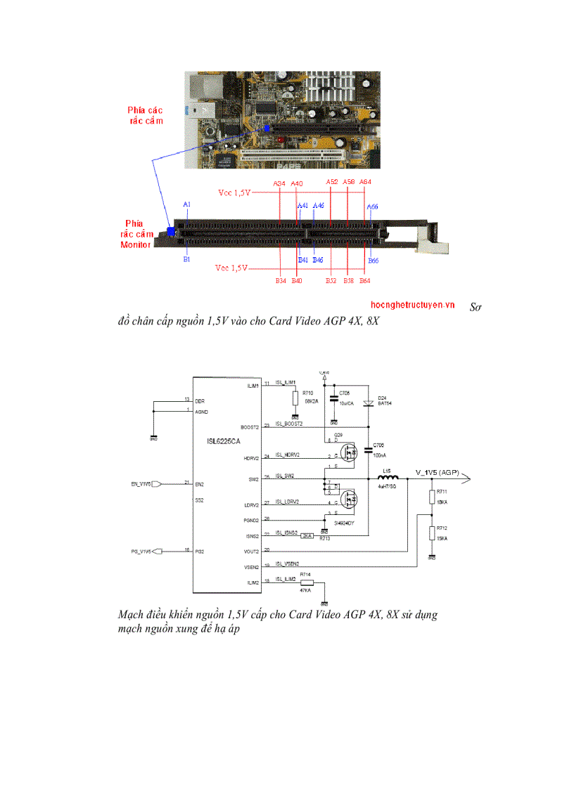 image for page Mainboard Mạch nguồn cho RAM và AGP