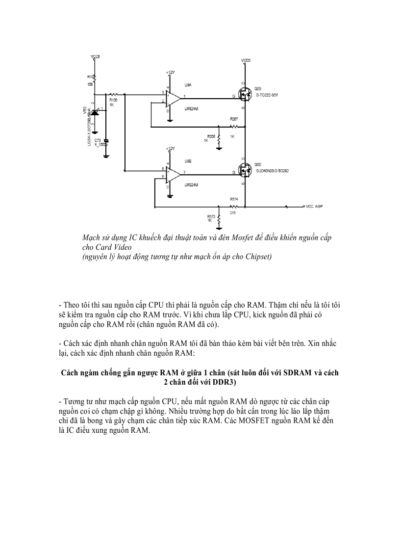 image for page Mainboard Mạch nguồn cho RAM và AGP