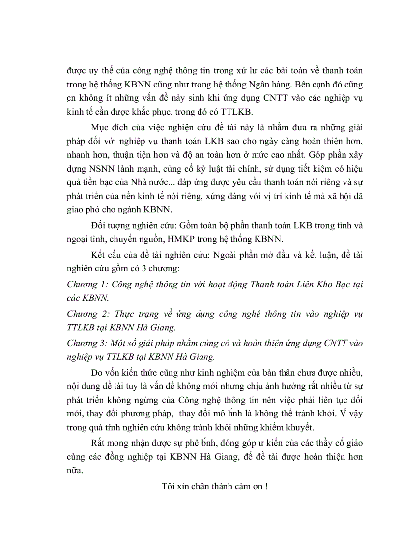 image for page Luận văn Ứng dụng công nghệ thông tin vào nghiệp vụ thanh toán