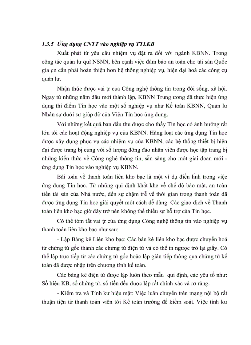 image for page Luận văn Ứng dụng công nghệ thông tin vào nghiệp vụ thanh toán