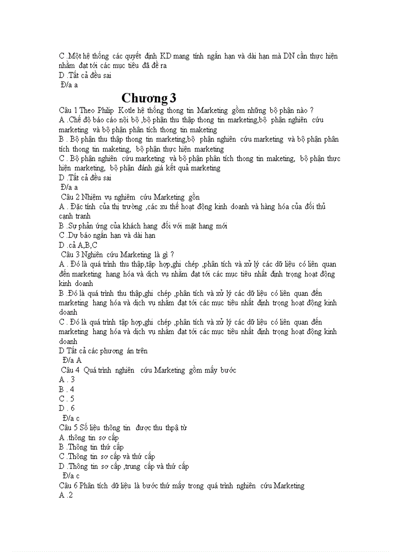 image for page Câu Hỏi Trắc Nghiệm Môn Marketing 1