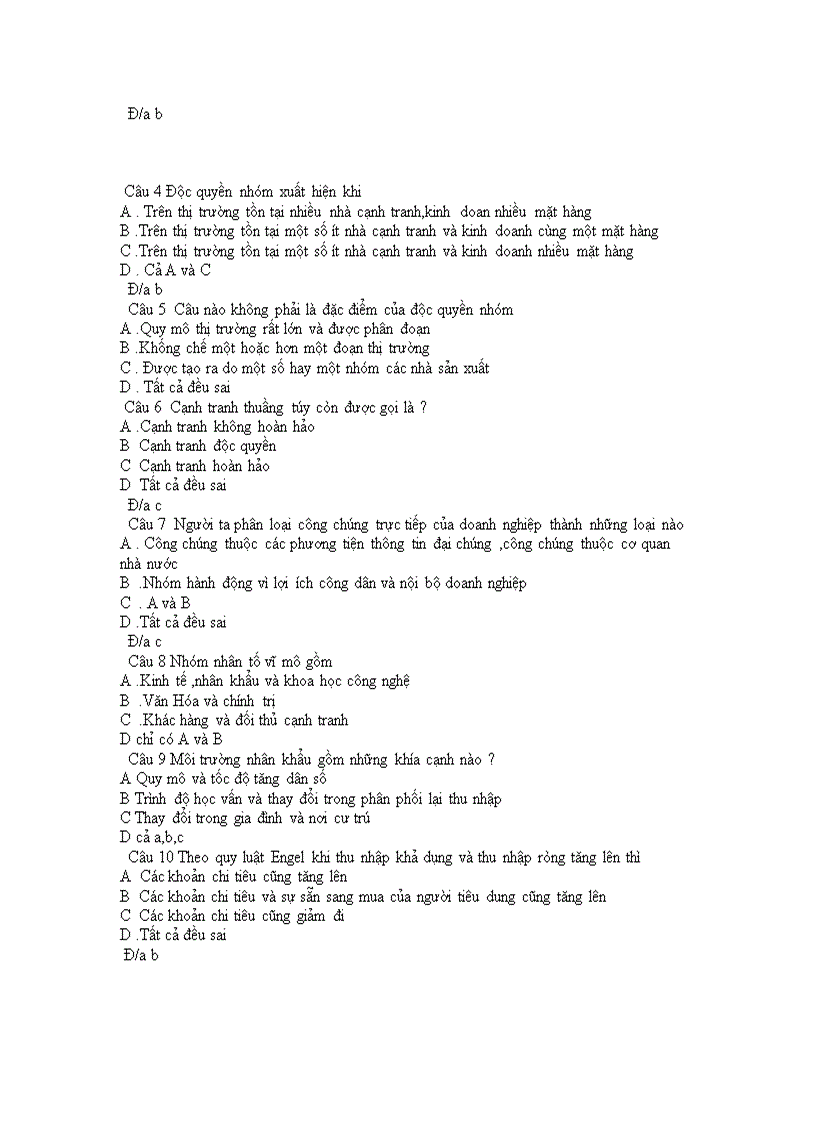 image for page Câu Hỏi Trắc Nghiệm Môn Marketing 1