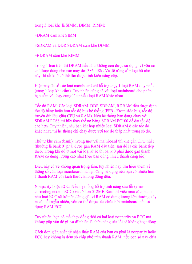 image for page Chọn RAM cho máy tính